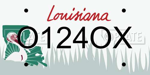 O124OX Louisiana License Plate
