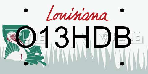 O13HDB Louisiana License Plate