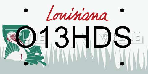 O13HDS Louisiana License Plate