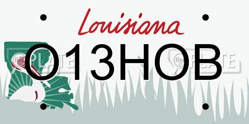 O13HOB Louisiana License Plate