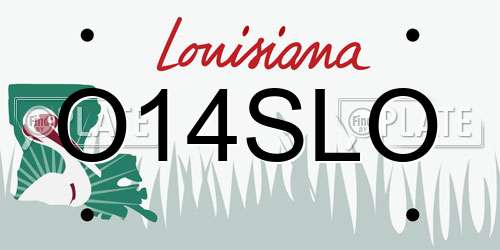 O14SLO Louisiana License Plate