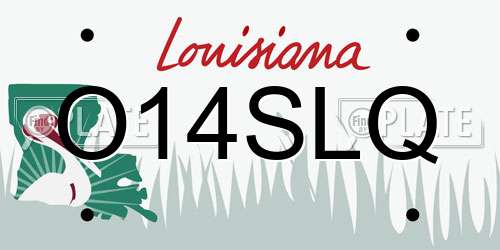 O14SLQ Louisiana License Plate