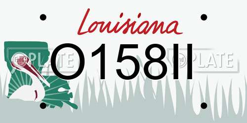 O158II Louisiana License Plate