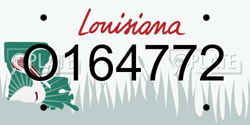 O164772 Louisiana License Plate