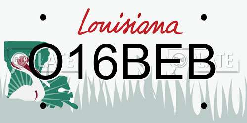 O16BEB Louisiana License Plate