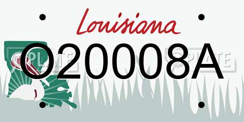 O20008A Louisiana License Plate