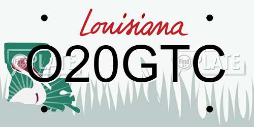 O20GTC Louisiana License Plate
