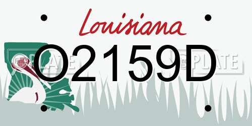 O2159D Louisiana License Plate