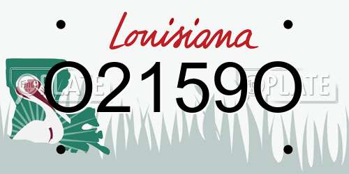 O2159O Louisiana License Plate