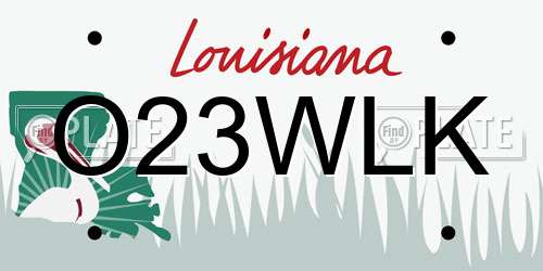 O23WLK Louisiana License Plate