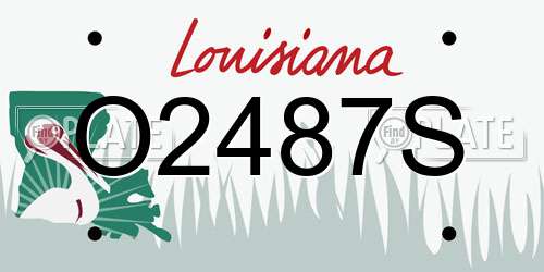 O2487S Louisiana License Plate
