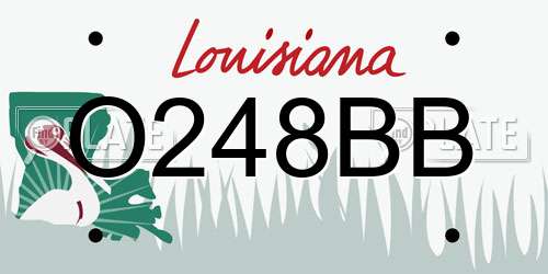O248BB Louisiana License Plate