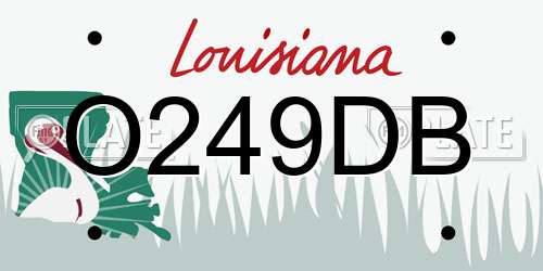 O249DB Louisiana License Plate