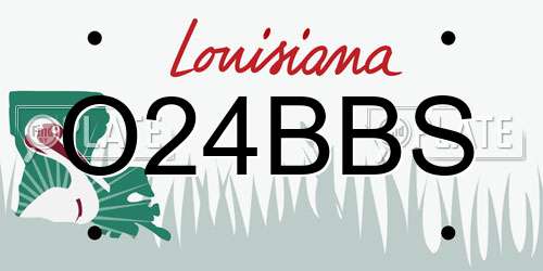 O24BBS Louisiana License Plate
