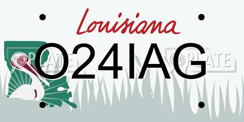 O24IAG Louisiana License Plate