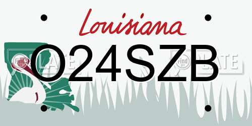 O24SZB Louisiana License Plate