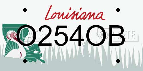 O254OB Louisiana License Plate
