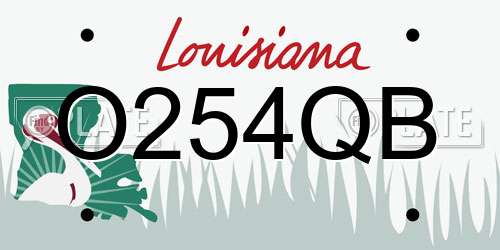 O254QB Louisiana License Plate