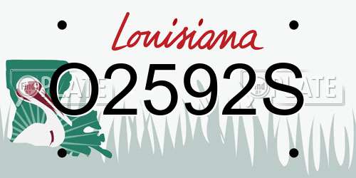 O2592S Louisiana License Plate