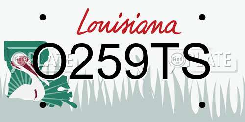 O259TS Louisiana License Plate