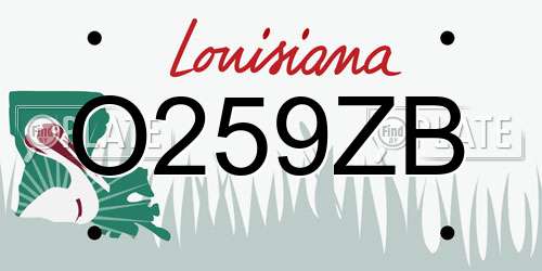 O259ZB Louisiana License Plate