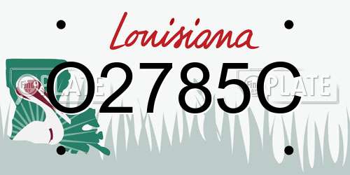O2785C Louisiana License Plate