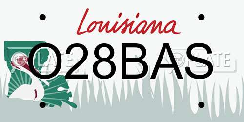 O28BAS Louisiana License Plate
