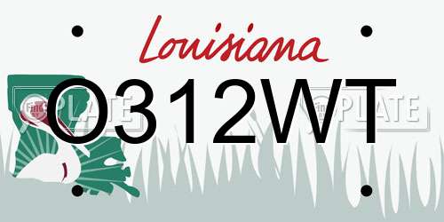 O312WT Louisiana License Plate