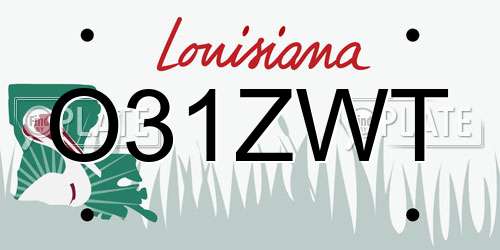 O31ZWT Louisiana License Plate