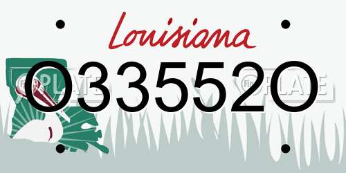 O33552O Louisiana License Plate