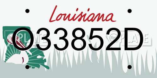 O33852D Louisiana License Plate