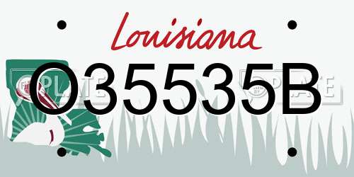 O35535B Louisiana License Plate