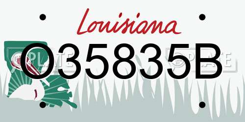 O35835B Louisiana License Plate