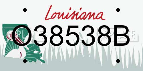 O38538B Louisiana License Plate