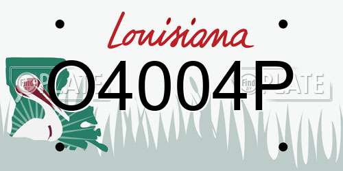 O4004P Louisiana License Plate