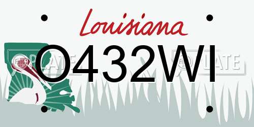 O432WI Louisiana License Plate
