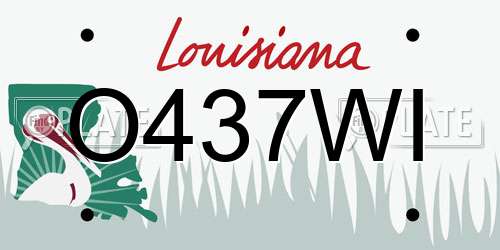 O437WI Louisiana License Plate