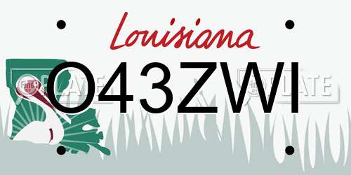 O43ZWI Louisiana License Plate