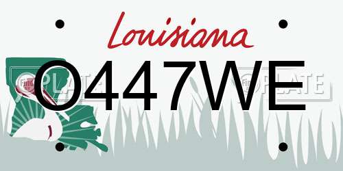 O447WE Louisiana License Plate