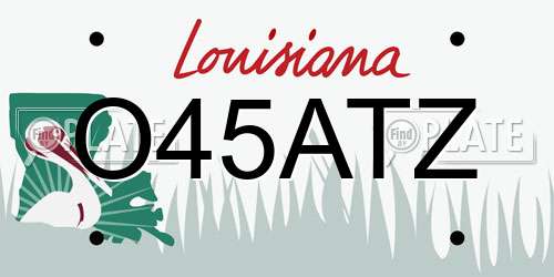 O45ATZ Louisiana License Plate