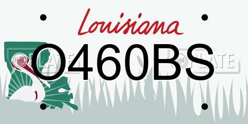 O460BS Louisiana License Plate