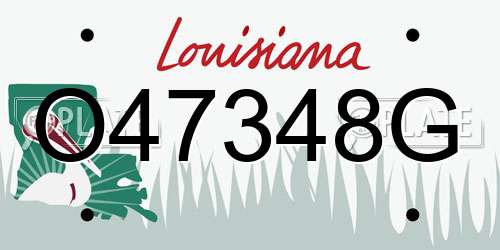 O47348G Louisiana License Plate