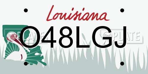 O48LGJ Louisiana License Plate