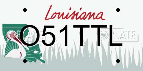O51TTL Louisiana License Plate