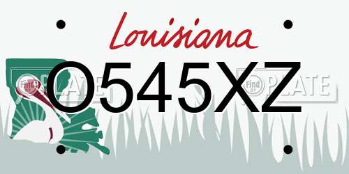 O545XZ Louisiana License Plate