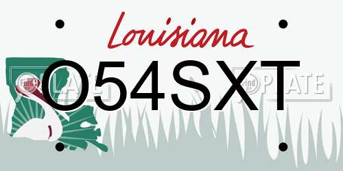O54SXT Louisiana License Plate