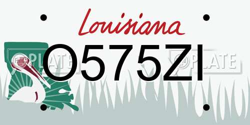 O575ZI Louisiana License Plate