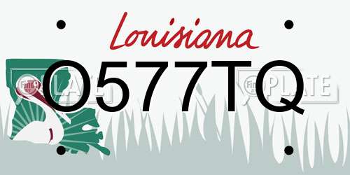 O577TQ Louisiana License Plate
