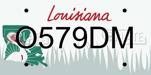 O579DM Louisiana License Plate