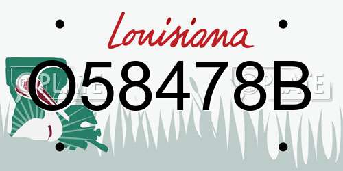 O58478B Louisiana License Plate
